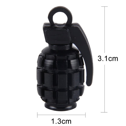 4 PCS Universal Grenade Shaped Car Tire Valve Caps(Black) - Tire Valve Caps by PMC Jewellery | Online Shopping South Africa | PMC Jewellery