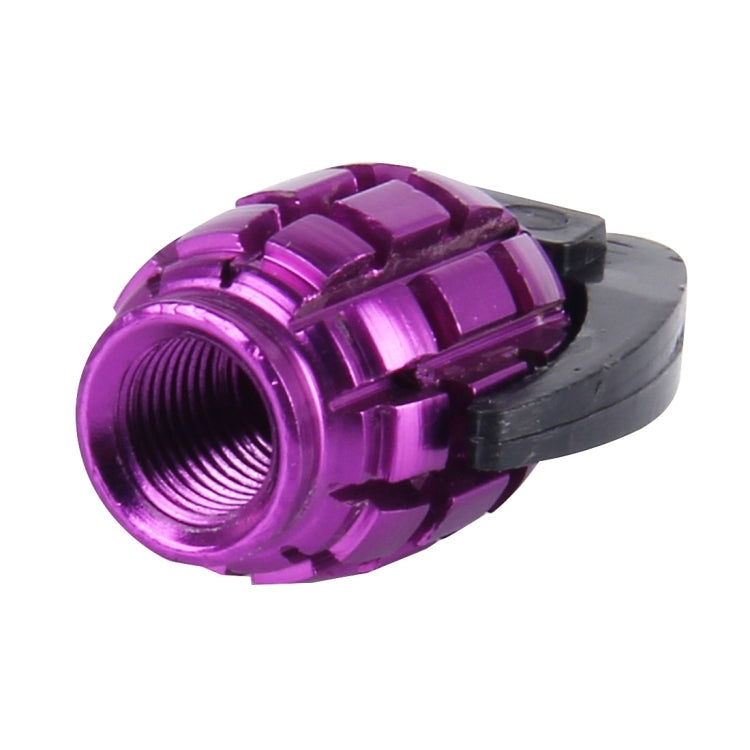 4 PCS Universal Grenade Shaped Car Tire Valve Caps(Purple) - Tire Valve Caps by PMC Jewellery | Online Shopping South Africa | PMC Jewellery