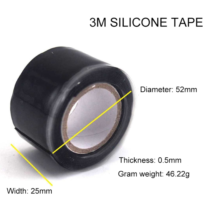 3m x 2.5cm Multi-function Waterproof High Temperature Resistance Water Pipe Wire Silicone Self-adhesive Tape - Tapes by PMC Jewellery | Online Shopping South Africa | PMC Jewellery