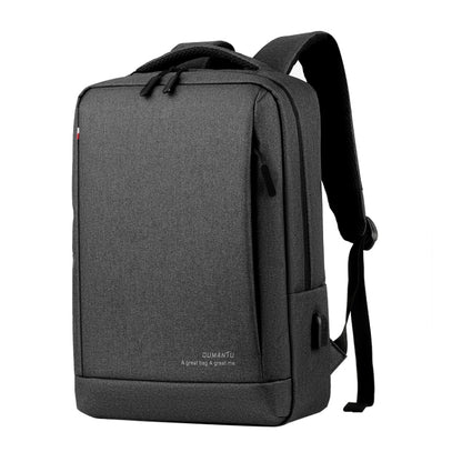 OUMANTU 9003 Business Laptop Bag Oxford Cloth Large Capacity Backpack with External USB Port(Grey) - Backpacks by OUMANTU | Online Shopping South Africa | PMC Jewellery