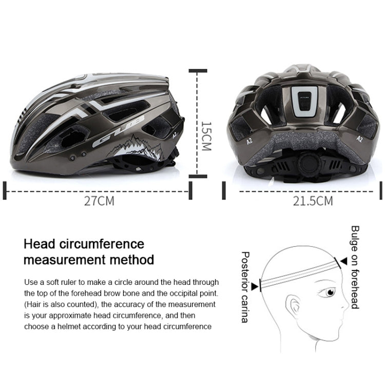 GUB A2 Unisex Bicycle Helmet With Tail Light(Grey White) - Protective Helmet & Masks by GUB | Online Shopping South Africa | PMC Jewellery | Buy Now Pay Later Mobicred