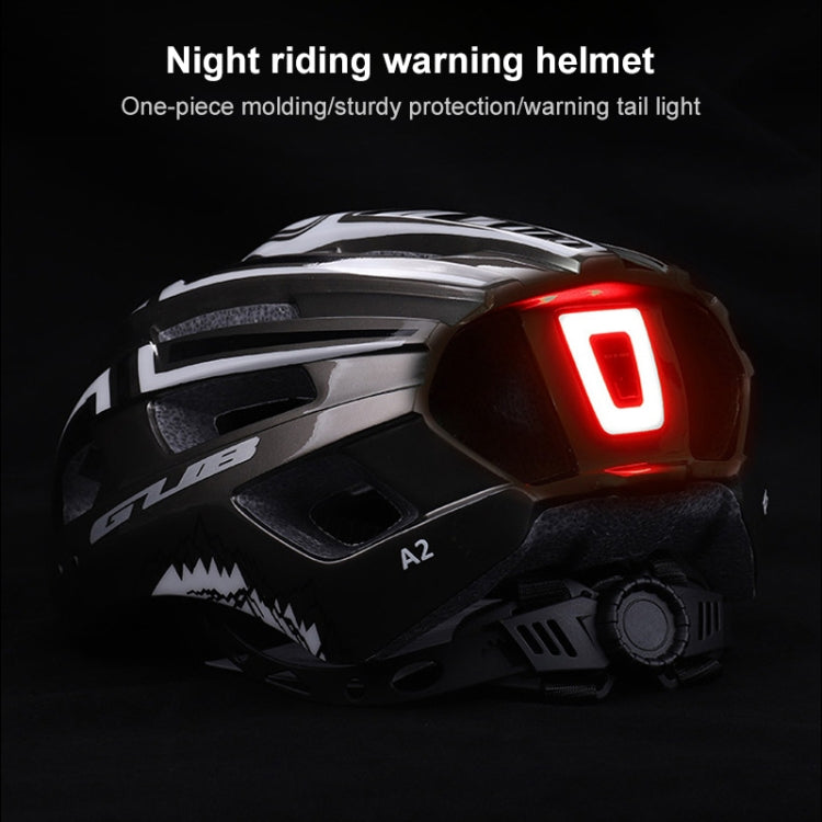 GUB A2 Unisex Bicycle Helmet With Tail Light(Titanium Color) - Protective Helmet & Masks by GUB | Online Shopping South Africa | PMC Jewellery | Buy Now Pay Later Mobicred