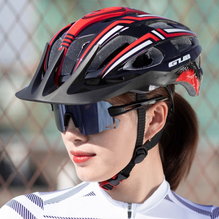 GUB A2 Unisex Bicycle Helmet With Tail Light(Grey White) - Protective Helmet & Masks by GUB | Online Shopping South Africa | PMC Jewellery | Buy Now Pay Later Mobicred