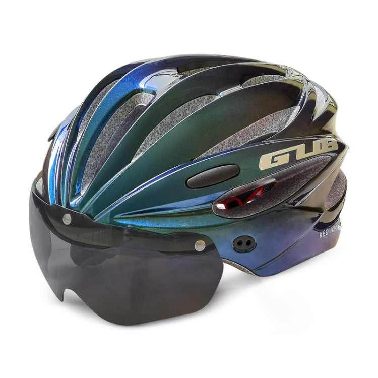 GUB K80 Plus Bike Helmet With Visor And Goggles(Gradient Blue) - Protective Helmet & Masks by GUB | Online Shopping South Africa | PMC Jewellery | Buy Now Pay Later Mobicred