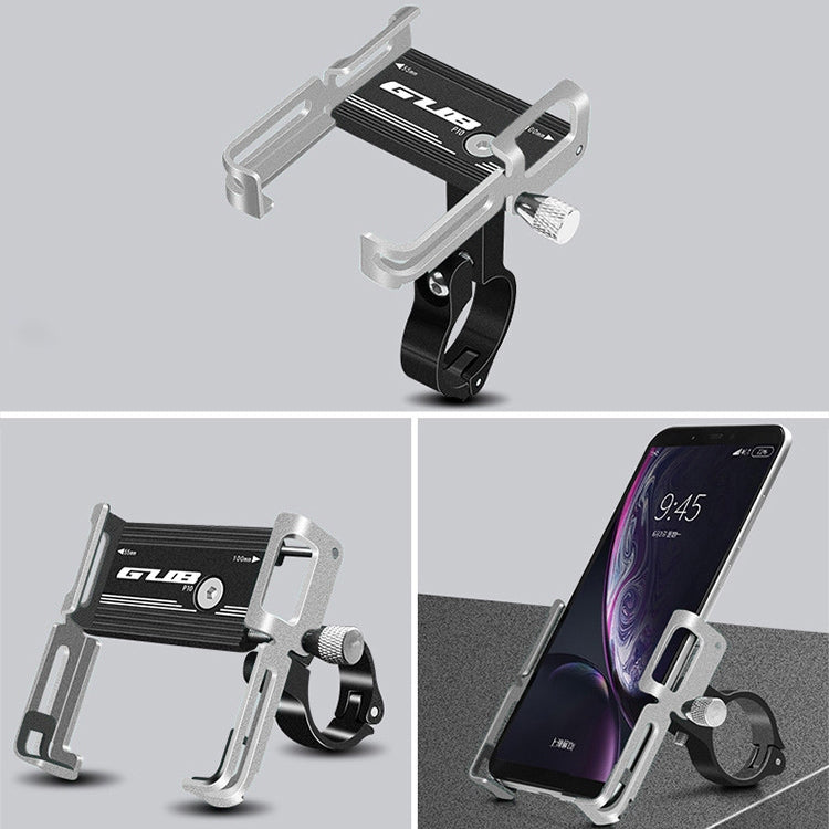 GUB P10 Aluminum Bike Phone Holder(Black Silver) - Holders by GUB | Online Shopping South Africa | PMC Jewellery | Buy Now Pay Later Mobicred