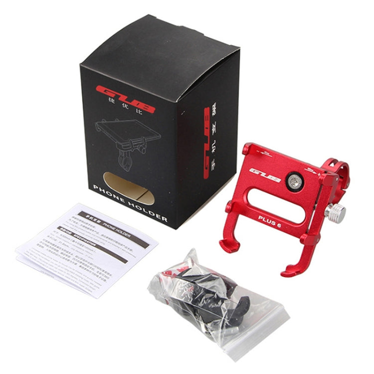 GUB Plus 6 Aluminum Alloy MTB Bike Bicycle Phone Holder(Red) - Holders by GUB | Online Shopping South Africa | PMC Jewellery | Buy Now Pay Later Mobicred