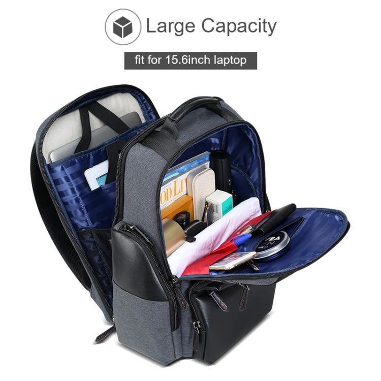 Bopai 851-014318 Fashion Outdoor Breathable Waterproof Anti-theft Three-layer Large Capacity Double Shoulder Bag,with USB Charging Port, Size: 31x17x44cm(Grey) - 15.6 - 17 inch by Bopai | Online Shopping South Africa | PMC Jewellery | Buy Now Pay Later Mobicred