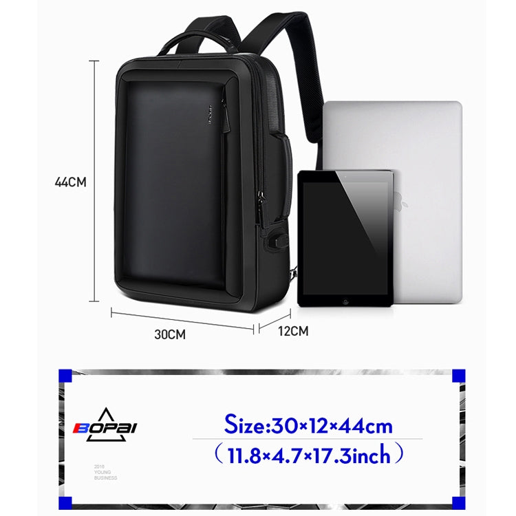 Bopai 751-006551 Large Capacity Business Casual Breathable Laptop Backpack with External USB Interface, Size: 30 x 12 x 44cm(Black) - Backpack by Bopai | Online Shopping South Africa | PMC Jewellery | Buy Now Pay Later Mobicred