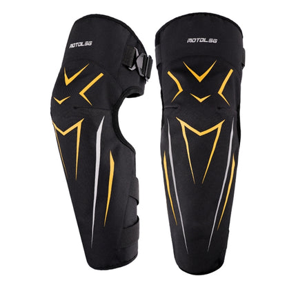 MOTOLSG 2 in 1 Knee Pads Motorcycle Bicycle Riding Warm Fleece Soft Protective Gear (Black Yellow) - Protective Gear by MOTOLSG | Online Shopping South Africa | PMC Jewellery | Buy Now Pay Later Mobicred