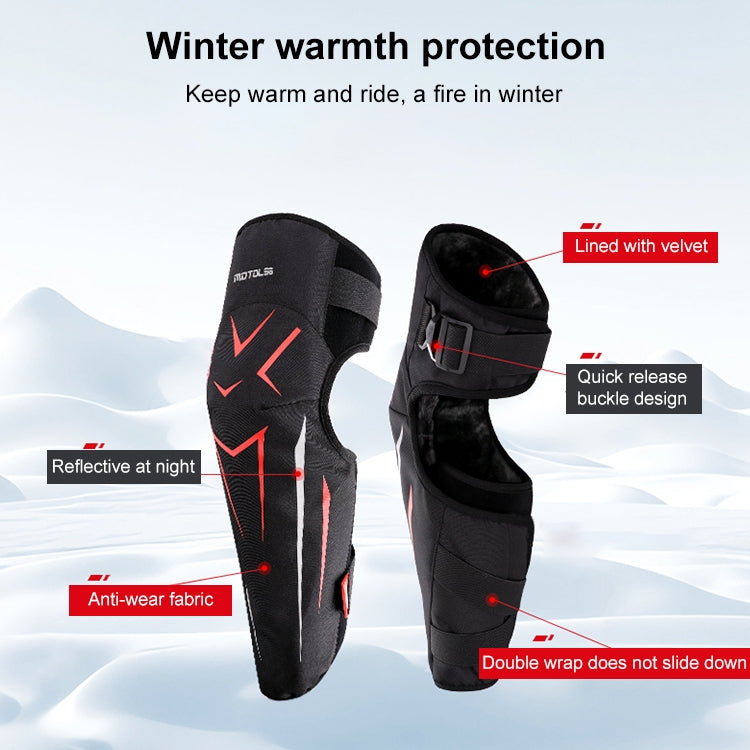 MOTOLSG 2 in 1 Knee Pads Motorcycle Bicycle Riding Warm Fleece Soft Protective Gear (Black White) - Protective Gear by MOTOLSG | Online Shopping South Africa | PMC Jewellery | Buy Now Pay Later Mobicred