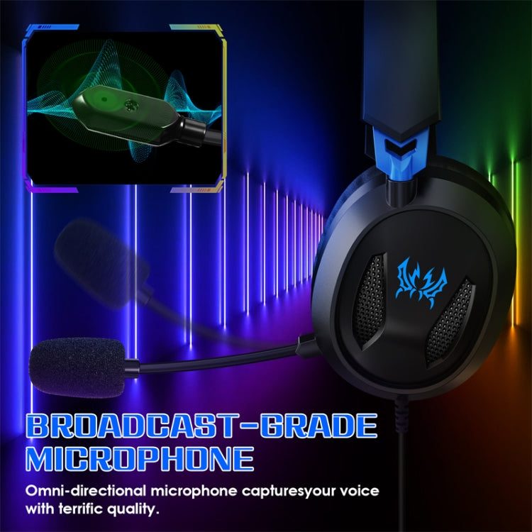 KOTION EACH G3100 Stereo Bass Gaming Headset with Omni-directional Mic,Cable Length: 1.7m(Black+Blue) - Multimedia Headset by KOTION EACH | Online Shopping South Africa | PMC Jewellery | Buy Now Pay Later Mobicred