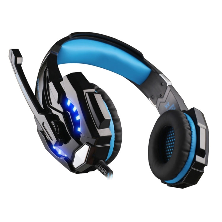 KOTION EACH G9000 3.5mm Game Gaming Headphone Headset Earphone Headband with Microphone LED Light for Laptop / Tablet / Mobile Phones,Cable Length: About 2.2m(Black Blue) - Multimedia Headset by KOTION EACH | Online Shopping South Africa | PMC Jewellery | Buy Now Pay Later Mobicred