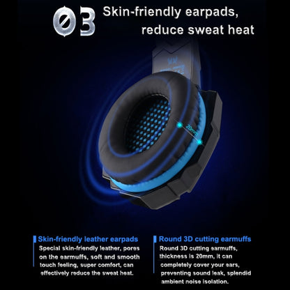 KOTION EACH G9000 3.5mm Game Gaming Headphone Headset Earphone Headband with Microphone LED Light for Laptop / Tablet / Mobile Phones,Cable Length: About 2.2m(Black Blue) - Multimedia Headset by KOTION EACH | Online Shopping South Africa | PMC Jewellery | Buy Now Pay Later Mobicred