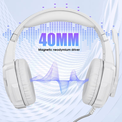 KOTION EACH G9000 3.5mm Gaming Headset with Microphone LED Light,Cable Length: About 2.2m(White) - Multimedia Headset by KOTION EACH | Online Shopping South Africa | PMC Jewellery | Buy Now Pay Later Mobicred