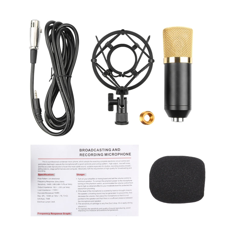 FIFINE F-700 Professional Condenser Sound Recording Microphone with Shock Mount for Studio Radio Broadcasting & Live Boardcast, 3.5mm Earphone Port, Cable Length: 2.5m(Black) - Microphone by PMC Jewellery | Online Shopping South Africa | PMC Jewellery | Buy Now Pay Later Mobicred