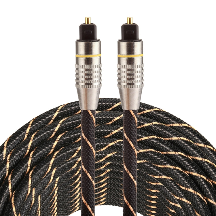 15m OD6.0mm Gold Plated Metal Head Woven Net Line Toslink Male to Male Digital Optical Audio Cable - Audio Optical Cables by PMC Jewellery | Online Shopping South Africa | PMC Jewellery | Buy Now Pay Later Mobicred