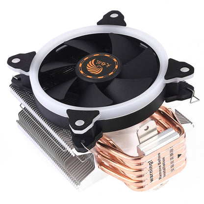 6 Copper Tubes CPU Heatsink Hydraulic Bearing Cooling Fan Silent Fan with RGB Colorful Lights 4 Pin for Intel: LGA775 1150 1151 1155 1156 1366 2011 (AMD: FM1 FM2 AM2 AM3+ AM4) - Fan Cooling by PMC Jewellery | Online Shopping South Africa | PMC Jewellery | Buy Now Pay Later Mobicred