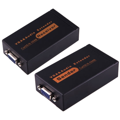 VGA & Audio Extender 1920x1440 HD 100m Cat5e / 6-568B Network Cable Sender Receiver Adapter, US Plug - VGA Extender by PMC Jewellery | Online Shopping South Africa | PMC Jewellery | Buy Now Pay Later Mobicred