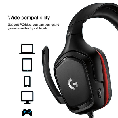 Logitech G331 Dolby 7.1 Surround Sound Stereo Folding Noise Reduction Competition Gaming Headset - Multimedia Headset by Logitech | Online Shopping South Africa | PMC Jewellery | Buy Now Pay Later Mobicred