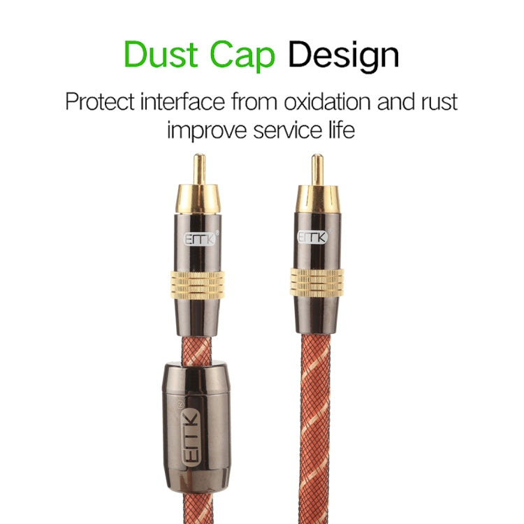 EMK TZ/A 1.5m OD8.0mm Gold Plated Metal Head RCA to RCA Plug Digital Coaxial Interconnect Cable Audio / Video RCA Cable - RCA Cable by EMK | Online Shopping South Africa | PMC Jewellery | Buy Now Pay Later Mobicred