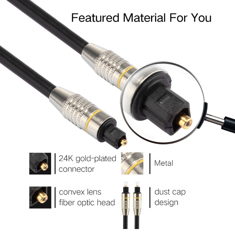 8m OD6.0mm Nickel Plated Metal Head Toslink Male to Male Digital Optical Audio Cable - Audio Optical Cables by PMC Jewellery | Online Shopping South Africa | PMC Jewellery | Buy Now Pay Later Mobicred