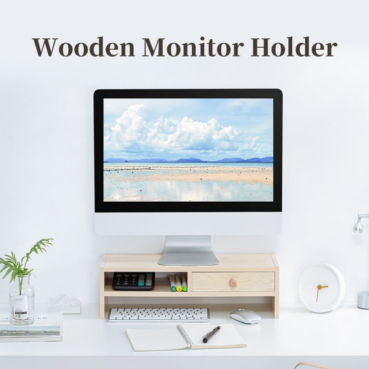 ORICO MSR-05-WD-BP 2-layer Wood Grain Computer Monitor Holder with Drawer, Size: 50 x 20 x 13.5cm - Laptop Stand by ORICO | Online Shopping South Africa | PMC Jewellery | Buy Now Pay Later Mobicred