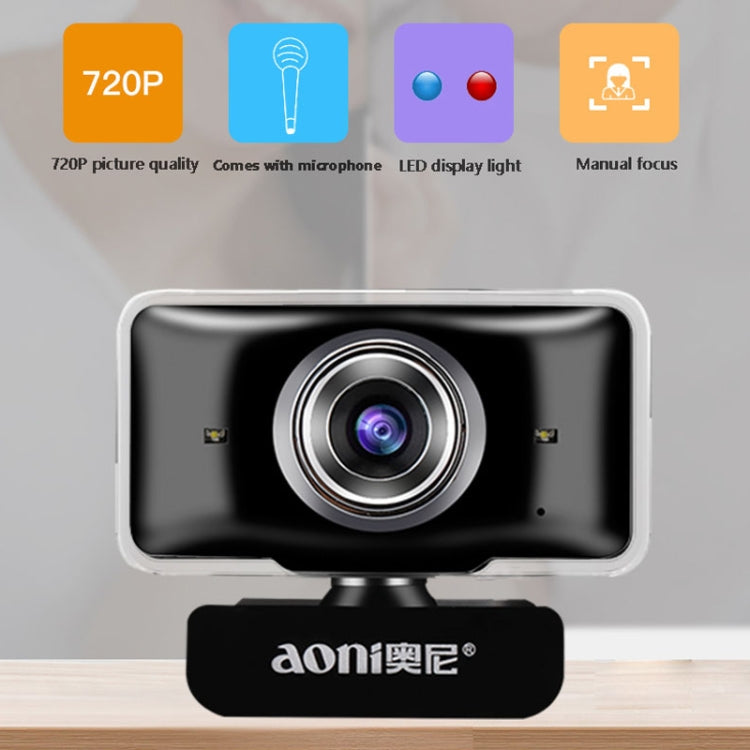 aoni C11 720P 150-degree Wide-angle Manual Focus HD Computer Camera with Microphone - HD Camera by PMC Jewellery | Online Shopping South Africa | PMC Jewellery | Buy Now Pay Later Mobicred