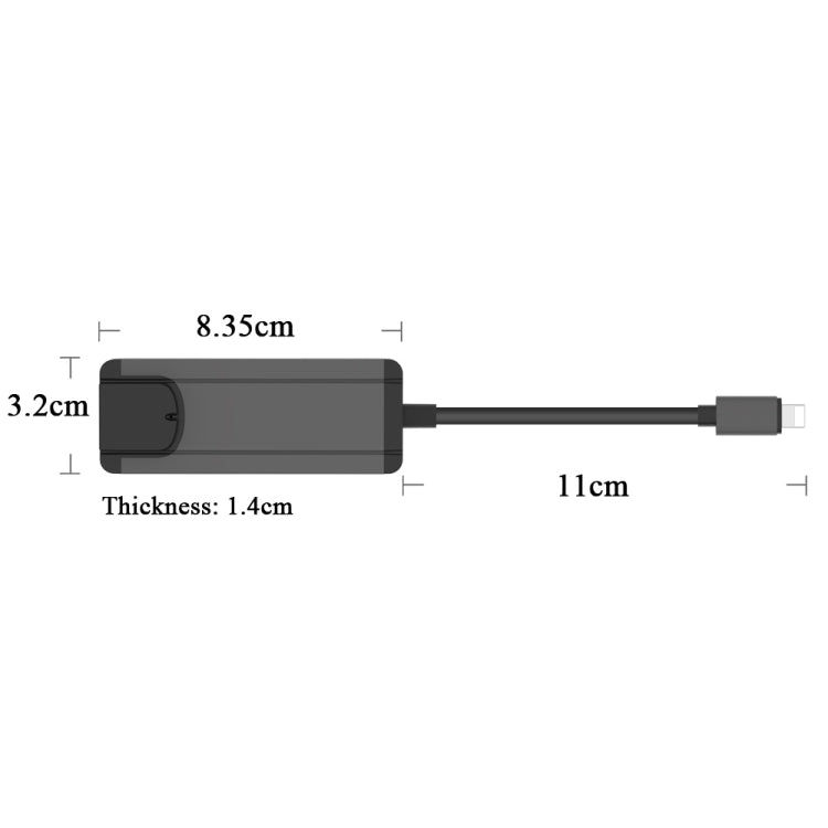 Onten 75002 8PIN to RJ45 Hub USB 2.0 Adapter(Dark Green) - USB 2.0 HUB by Onten | Online Shopping South Africa | PMC Jewellery | Buy Now Pay Later Mobicred