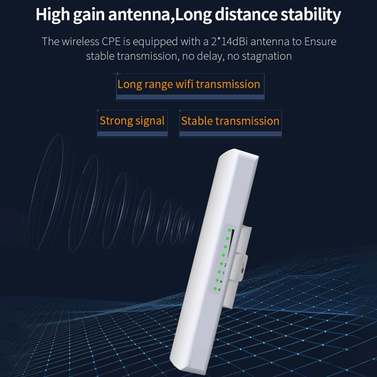 COMFAST CF-E312A Qualcomm AR9344 5.8GHz 300Mbps/s Outdoor ABS Wireless Network Bridge with POE Adapter - Network Hardware by COMFAST | Online Shopping South Africa | PMC Jewellery | Buy Now Pay Later Mobicred