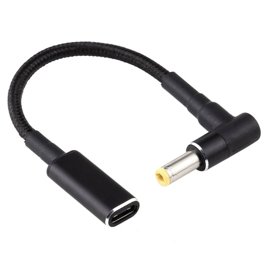 PD 100W 18.5-20V 5.5 x 2.5mm Elbow to USB-C / Type-C Adapter Nylon Braid Cable - Universal Power Adapter by PMC Jewellery | Online Shopping South Africa | PMC Jewellery