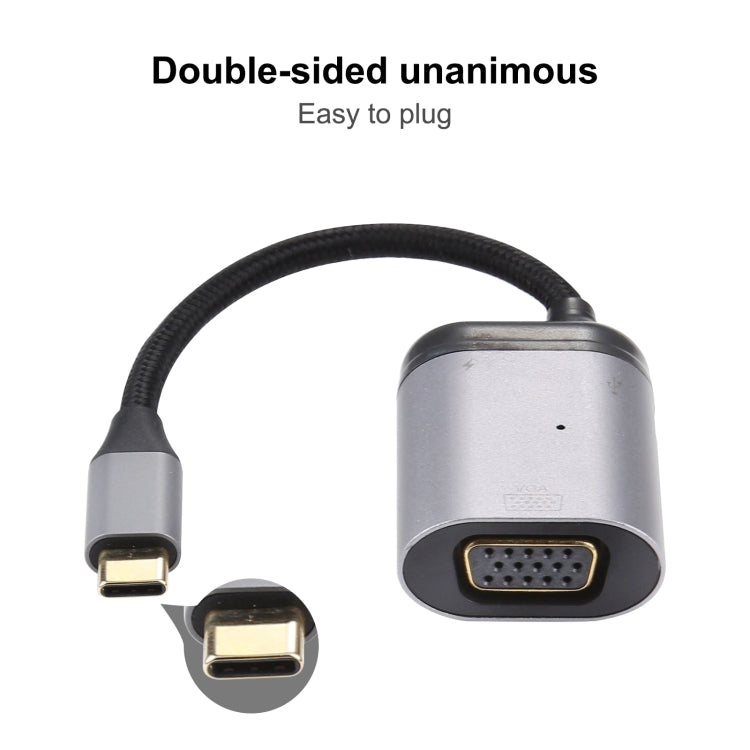 4K UHD USB-C / Type-C to VGA + PD Data Sync Adapter Cable - Cable & Adapters by PMC Jewellery | Online Shopping South Africa | PMC Jewellery | Buy Now Pay Later Mobicred