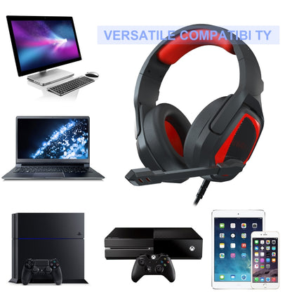 SADES MH602 3.5mm Plug Wire-controlled E-sports Gaming Headset with Retractable Microphone, Cable Length: 2.2m(Black Red) - Multimedia Headset by SADES | Online Shopping South Africa | PMC Jewellery | Buy Now Pay Later Mobicred