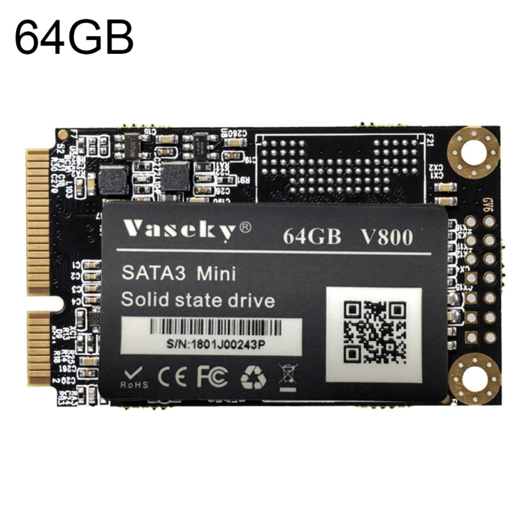 Vaseky V800 64GB 1.8 inch SATA3 Mini Internal Solid State Drive MSATA SSD Module for Laptop - Solid State Drives by Vaseky | Online Shopping South Africa | PMC Jewellery | Buy Now Pay Later Mobicred