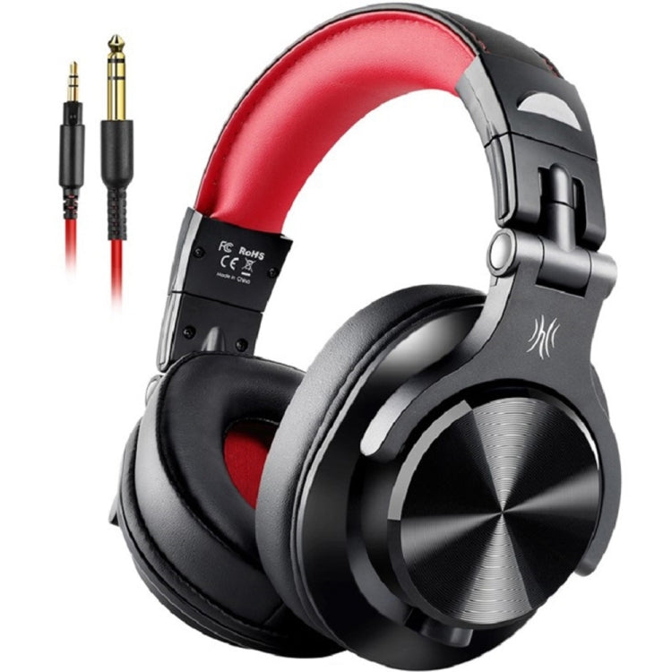 OneOdio A71 Head-mounted Noise Reduction Wired Headphone with Microphone(Red Black) - Multimedia Headset by OneOdio | Online Shopping South Africa | PMC Jewellery | Buy Now Pay Later Mobicred