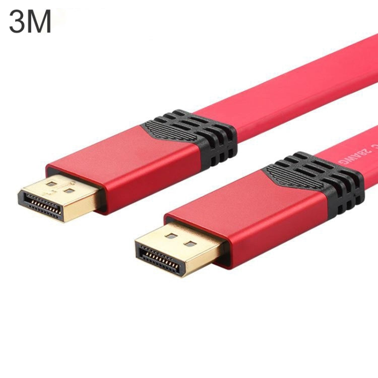 4K 60Hz DisplayPort 1.2 Male to DisplayPort 1.2 Male Aluminum Shell Flat Adapter Cable, Cable Length: 3m (Red) -  by PMC Jewellery | Online Shopping South Africa | PMC Jewellery | Buy Now Pay Later Mobicred