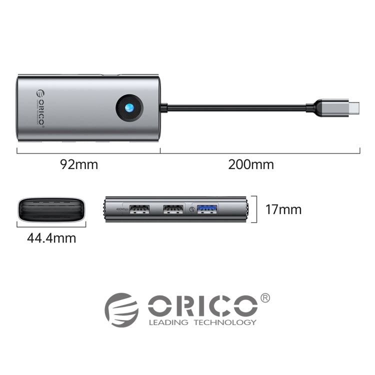 ORICO PW11-5P Type-C / USB-C 5-in-1 5Gbps Multifunction Docking Station(Silver) - USB HUB by ORICO | Online Shopping South Africa | PMC Jewellery | Buy Now Pay Later Mobicred