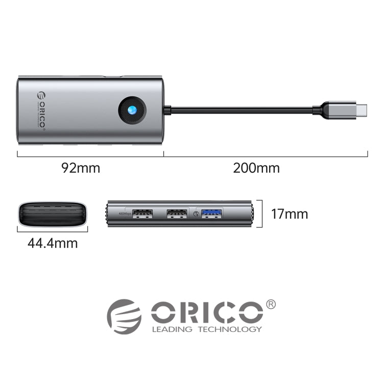 ORICO PW11-6P Type-C / USB-C 6-in-1 5Gbps Multifunction Docking Station (Silver) - USB HUB by ORICO | Online Shopping South Africa | PMC Jewellery | Buy Now Pay Later Mobicred