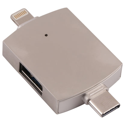 4 in 1 8 Pin + USB-C / Type-C Male to USB 3.0 + USB Female OTG Card Reader - Card Reader by PMC Jewellery | Online Shopping South Africa | PMC Jewellery | Buy Now Pay Later Mobicred