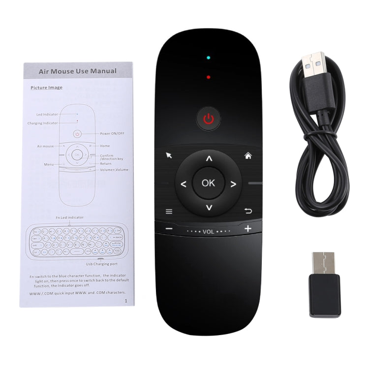 W1 Wireless QWERTY 57-Keys Keyboard 2.4G Air Mouse Remote Controller with LED Indicator for Android TV Box, Mini PC, Smart TV, Projector, HTPC, All-in-one PC / TV - MINI PC Accessories & Gadgets by PMC Jewellery | Online Shopping South Africa | PMC Jewellery | Buy Now Pay Later Mobicred