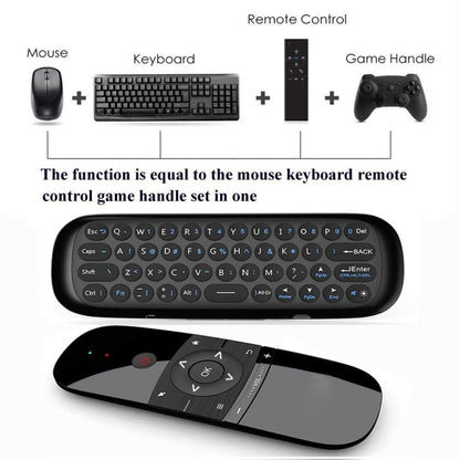 W1 Wireless QWERTY 57-Keys Keyboard 2.4G Air Mouse Remote Controller with LED Indicator for Android TV Box, Mini PC, Smart TV, Projector, HTPC, All-in-one PC / TV - MINI PC Accessories & Gadgets by PMC Jewellery | Online Shopping South Africa | PMC Jewellery | Buy Now Pay Later Mobicred