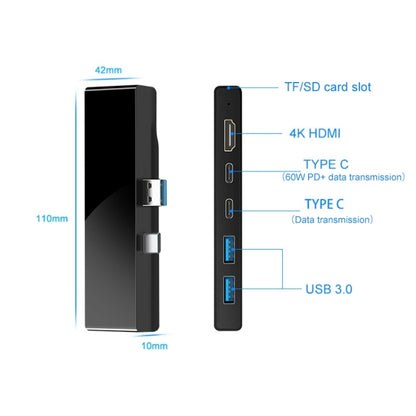 Rocketek SH868 HDMI + USB 3.0 x 2 + Type-C x 2 HUB Adapter - USB 3.0 HUB by ROCKETEK | Online Shopping South Africa | PMC Jewellery | Buy Now Pay Later Mobicred