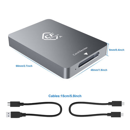 Rocketek CR325 USB3.1 Gen2 CFexpress Type B Card Reader (Silver Grey) -  by ROCKETEK | Online Shopping South Africa | PMC Jewellery | Buy Now Pay Later Mobicred