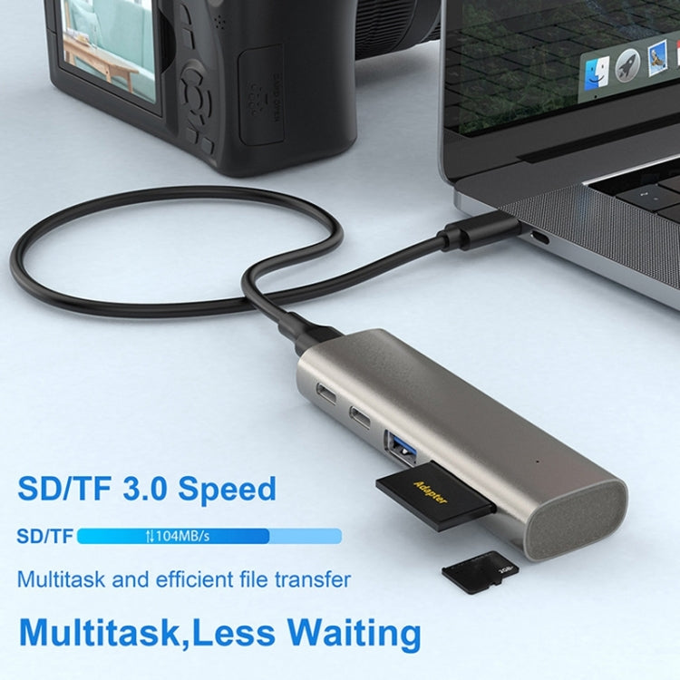 Rocketek HC463 USB3.1 Gen2  to Type-C 3.1 + USB 3.1 + SD / TF 6 in 1 HUB Adapter - USB HUB by ROCKETEK | Online Shopping South Africa | PMC Jewellery | Buy Now Pay Later Mobicred