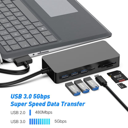 Rocketek SH702 11 in 1 USB 3.0 HUB Adapter with RJ45 for Surface Laptop 1 / 2 - USB 3.0 HUB by ROCKETEK | Online Shopping South Africa | PMC Jewellery | Buy Now Pay Later Mobicred