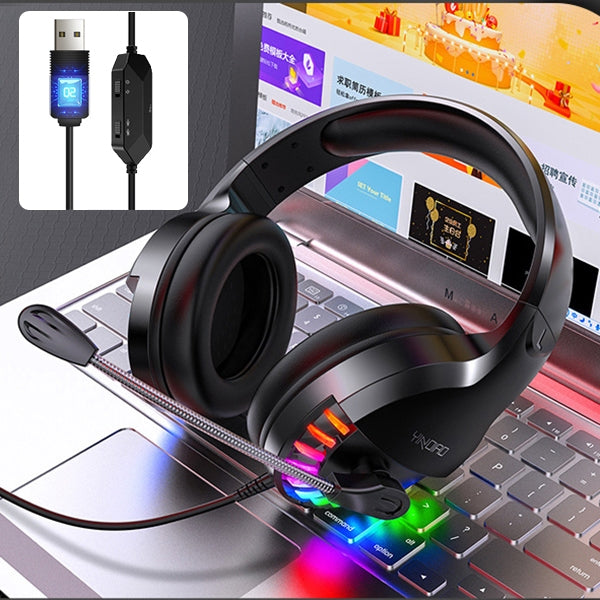 YINDIAO Q2 Head-mounted Wired Gaming Headset with Microphone, Version: Single USB Sound Card(Black) - Multimedia Headset by YINDIAO | Online Shopping South Africa | PMC Jewellery | Buy Now Pay Later Mobicred