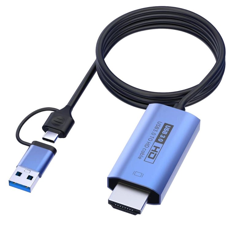 V05E USB 3.0 + USB-C / Type-C to HDMI Adapter Cable - Cable & Adapters by PMC Jewellery | Online Shopping South Africa | PMC Jewellery | Buy Now Pay Later Mobicred