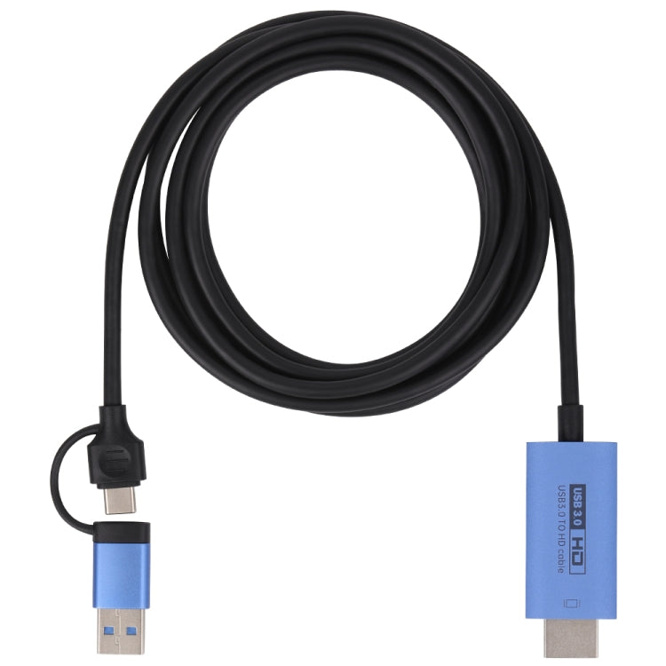 V05E USB 3.0 + USB-C / Type-C to HDMI Adapter Cable - Cable & Adapters by PMC Jewellery | Online Shopping South Africa | PMC Jewellery | Buy Now Pay Later Mobicred