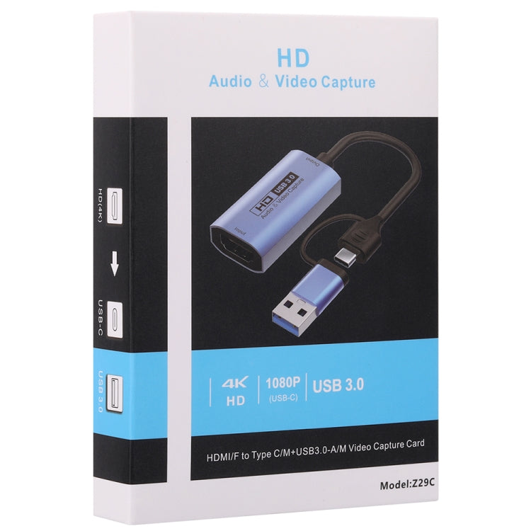 Z29C HDMI/F Female to USB-C / Type-C+USB 3.0/M Male HD Video Capture Card - Video Capture Solutions by PMC Jewellery | Online Shopping South Africa | PMC Jewellery | Buy Now Pay Later Mobicred