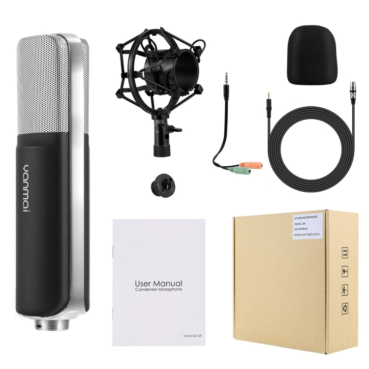 Yanmai Q8 Professional Game Condenser Sound Recording Microphone with Holder, Compatible with PC and Mac for  Live Broadcast Show, KTV, etc.(Black) - Microphone by Yanmai | Online Shopping South Africa | PMC Jewellery | Buy Now Pay Later Mobicred