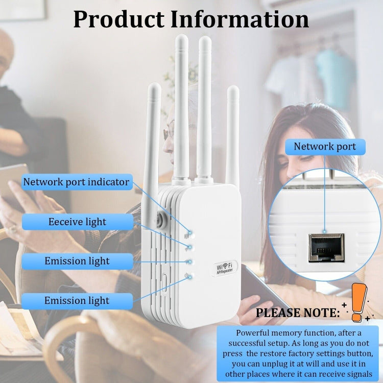 ZX-R08 1200Mbps 2.4G/5G Dual-Band WiFi Repeater Signal Amplifier, US Plug - Wireless Routers by PMC Jewellery | Online Shopping South Africa | PMC Jewellery | Buy Now Pay Later Mobicred